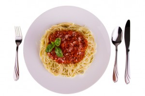 spaghetti al pomodoro e peperone
